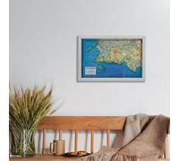 Carte murale en relief - Calanques (Marseille-Cassis-La Ciotat) - 29,5 x 19,5 cm | 3D Map