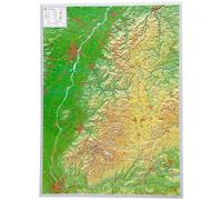 Carte murale en relief - Forêt Noire - 77 x 57 cm | Georelief - Sans cadre
