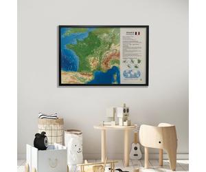 Carte murale en relief - France physique et fonds marins - 61 cm x 41 cm | 3D Map