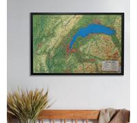 Carte murale en relief - Haut-Jura & lac Léman - 41 cm x 61 cm | 3D Map