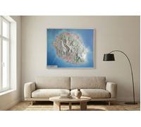 Carte murale en relief - Ile de la Réunion - 113 x 93 cm | IGN