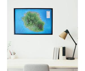 Carte murale en relief - Ile de la Réunion - 41 cm x 61 cm | 3D Map