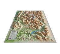 Carte murale en relief - Le Parc National des Ecrins - 41 cm x 61 cm | 3D Map