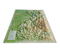Carte murale en relief - L'Isère - 41 cm x 61 cm | 3D Map