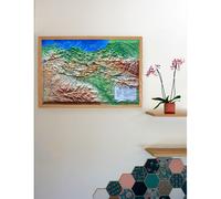 Carte murale en relief - Pays Basque - 61 x 41 cm | 3D Map