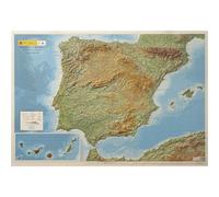 Carte murale en relief - Péninsule ibérique, Baléares & Canaries - 127 x 88 cm | CNIG