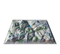 Carte murale en relief - Stations de Tignes - Val d'Isère - 19,5 cm x 29,5 cm | 3D Map