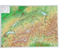 Carte murale en relief - Suisse (trilingue) - 77 x 57 cm | Georelief - Sans cadre