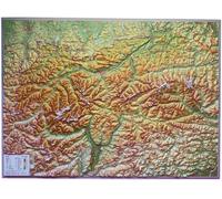 Carte murale en relief - Tyrol (en anglais) - 77 x 57 cm | Georelief - Sans cadre