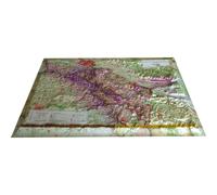 Carte murale en relief - Vignobles de l'Anjou - 61 cm x 41 cm | 3D Map