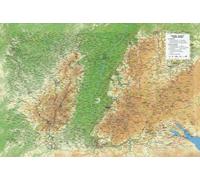 Carte murale en relief - Vosges, Alsace, Forêt Noire - 61 x 41 cm | 3D Map