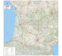 Carte murale - France routière, Quart Sud-Ouest - 100 x 100 cm | Blay Foldex - PVC 3 mm