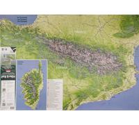 Carte murale Hike and Rail - Alpes, Pyrénées, Corse - 98 x 68 cm | Alta Via