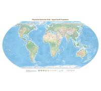 Carte murale - Monde physique Equal Earth en allemand - 140 x 77 cm - Édition Premium | Tom Patterson - Europe-Afrique (Florence, 11° E) / 140 × 77 cm (55 × 30 po) / Papier photo satiné