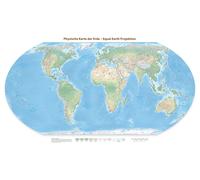 Carte murale - Monde physique Equal Earth en allemand - 140 x 77 cm - Édition Premium | Tom Patterson - Europe-Afrique (Greenwich, 0°) / 140 × 77 cm (55 × 30 po) / Plexi (acrylique)
