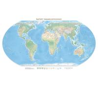Carte murale - Monde physique Equal Earth en anglais - 140 x 77 cm - Édition Premium | Tom Patterson - Europe-Afrique (Florence, 11° E) / 140 × 77 cm (55 × 30 po) / Plexi (acrylique)