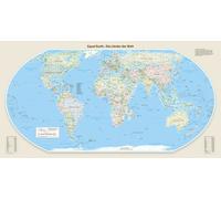 Carte murale - Monde politique Equal Earth en allemand - 140 x 74 cm - Édition Premium | Tom Patterson - Europe-Afrique (Florence, 11° E) / 98 × 52 cm (39 × 20 po) / Plexi (acrylique)