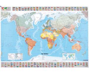Carte murale papier (en anglais) - Monde politique - 1/28 M (144 x 100 cm) | Michelin