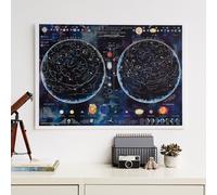 Carte murale phosphorescente pour enfants - Le ciel, en anglais (85 x 60 cm) | Maps International