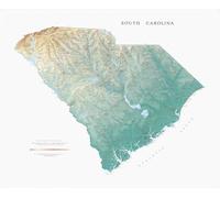 Carte murale physique - Caroline du Sud | Raven Maps - Papier