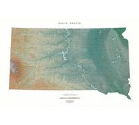 Carte murale physique - Dakota du Sud | Raven Maps - Plastifiée