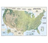 Carte murale physique des États-Unis, laminée | National Geographic
