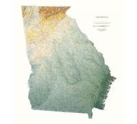 Carte murale physique - Géorgie | Raven Maps - Plastifiée