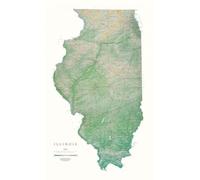 Carte murale physique - Illinois | Raven Maps - Papier