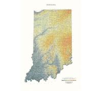 Carte murale physique - Indiana | Raven Maps - Papier