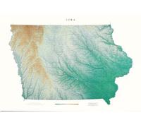 Carte murale physique - Iowa | Raven Maps - Papier