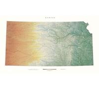 Carte murale physique - Kansas | Raven Maps - Papier