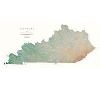 Carte murale physique - Kentucky | Raven Maps - Plastifiée