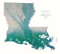 Carte murale physique - Louisiane | Raven Maps - Plastifiée