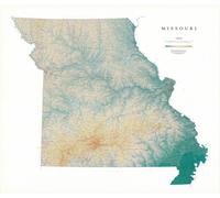 Carte murale physique - Missouri | Raven Maps - Papier