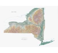 Carte murale physique - New York | Raven Maps - Papier