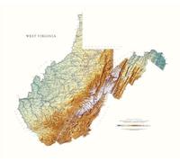 Carte murale physique - Virginie-Occidentale | Raven Maps - Papier