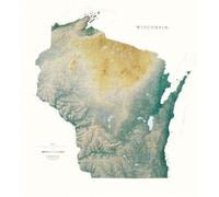 Carte murale physique - Wisconsin | Raven Maps - Papier
