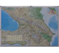 Carte murale plastifiée - Caucase (routière) - 116 x 82 cm | Gizi Map