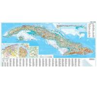 Carte murale plastifiée - Cuba (géographique) - 110 x 47 cm | Gizi Map