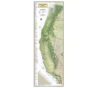 Carte murale plastifiée du Pacific Crest Trail | National Geographic