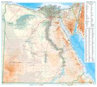 Carte murale plastifiée - Egypte (géographique) - 100 x 87 cm | Gizi Map