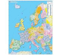 Carte murale plastifiée - Europe, codes postaux (95 x 115 cm) | Blay Foldex