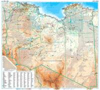Carte murale plastifiée - Libye (géographique) - 97 x 87 cm | Gizi Map