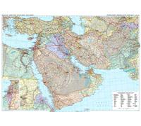 Carte murale plastifiée - Moyen-Orient (politique) - 125 X 89 cm | Gizi Map