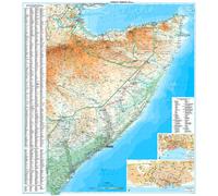 Carte murale plastifiée - Somalie (géographique) - 86 x 94 cm | Gizi Map