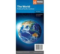 Carte murale pliée - Monde politique centré sur le Pacifique (anglais) | Hema Maps