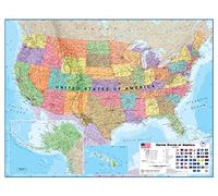 Carte murale politique des États-Unis - 1 face avant plastifiée - 17 x 22 Maps International