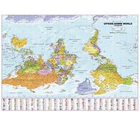 Carte murale politique du monde à l'envers - Papier de 99,7 x 69,8 cm