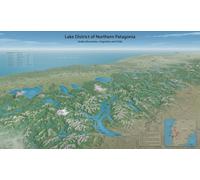 Carte murale - Région des lacs de Patagonie du Nord - 102 x 62 cm - Édition Premium | Tom Patterson - 102 × 62 cm (40 × 24 po) / Papier photo satiné