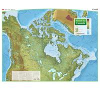 Carte murale - Relief du Canada - 110 x 85 cm - Édition Premium | Ressources naturelles Canada - Français / 110 × 85 cm (43 × 33 po) / Plexi (acrylique)